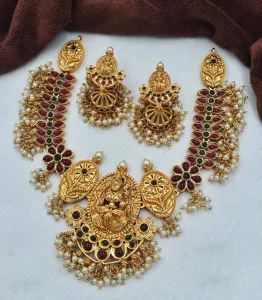 Matte Finish Necklace Premium Quality with AD Stone