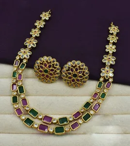 First Quality Matte Finish AD Stone Necklace