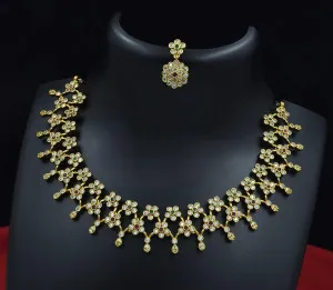 Matte finish AD stones - Necklace