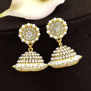 Matte Finish - White Jhumka