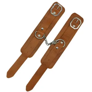 Fanny Bomb: Sensual Surrender Ankle Cuff - Camel Brown - Genuine Leather