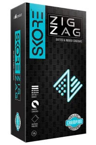 Skore ZigZag Dotted & Ribbed Condoms - 10's Pack