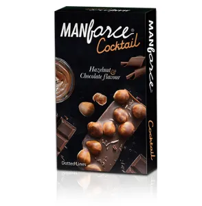 Manforce Cocktail Chocolate-Hazelnut Flavored and Dotted Condoms - 10's Pack