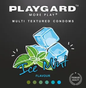 Playgard Ice Mint Flavoured Multi Textured Condoms - 3s Pack