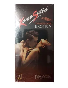 KamaSutra Exotica Chocolate Flavoured and Power Dotted Condoms - 10's Pack