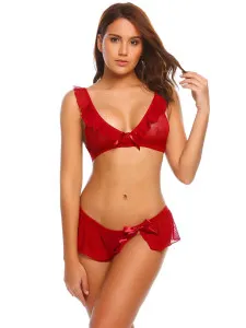 Eat Me with your Eyes - Hottie Lingerie Set - Red - Free Size