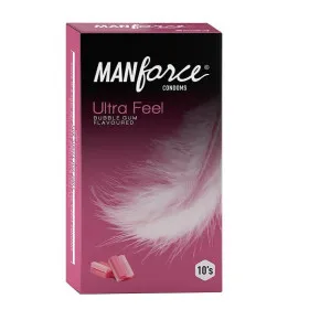 Manforce Ultra Feel Bubblegum Flavoured Condoms - 10's Pack