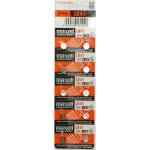 MAXELL ORIGINAL - LR41 Button Batteries - Set of 10 Nos
