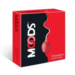 Moods Strawberry Flavored Condom - 3s Pack