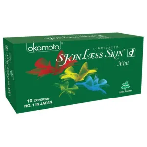 Okamoto SKIN LESS SKIN CONDOMS - Mint Flavor - 10s Pack