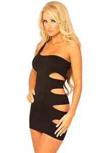 Pink Lipstick: Two-Way Sexy Show Baby Doll - Black - Medium/Large