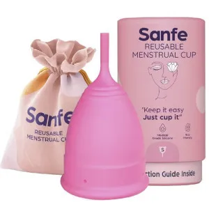 Sanfe Reusable Menstrual Cup with No Rashes, Leakage Or Odor - Premium Design for Women - Small