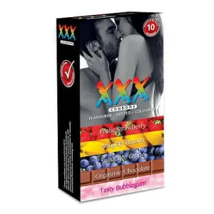 XXX Assorted Flavored Condoms - 10's Pack