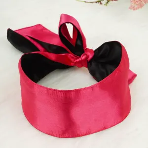 Enticing Touch Satin Blindfold - Black & Red