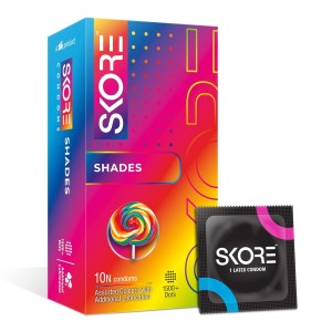 Skore Shades coloured Condoms - 10s Pack