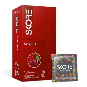 Skore Cherry Flavoured Condoms - 10s Pack