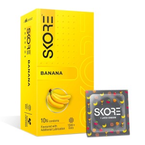 Skore Banana Flavored Condoms - 10s Pack