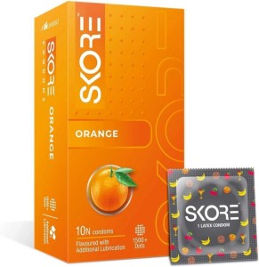Skore Orange Flavored Condoms - 10s Pack