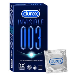 Durex Invisible 003 Micro Thin Condom for Maximum Sensations -10's