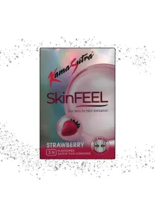 KamaSutra SkinFEEL 0.05mm thin Condom with Strawberry Flavor  - 3s | Skin to Skin Sensation