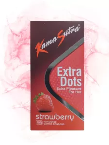 KamaSutra Strawberry Flavoured Extra Dots Condoms - 10s