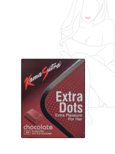 KamaSutra Chocolate Flavoured Extra Dots Condoms - 3s
