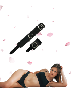 Fanny Bomb: Sensual Surrender Ankle Cuff - Pure Leather Black
