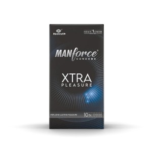 Manforce Xtra Pleasure Xtra Dotted Climax Delay Condoms, Unflavoured, 10 Pcs