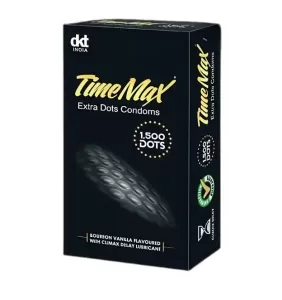 Time Max Extra Dots, Climax delay- Bourbon Vanilla Flavored Condoms - 10s pack